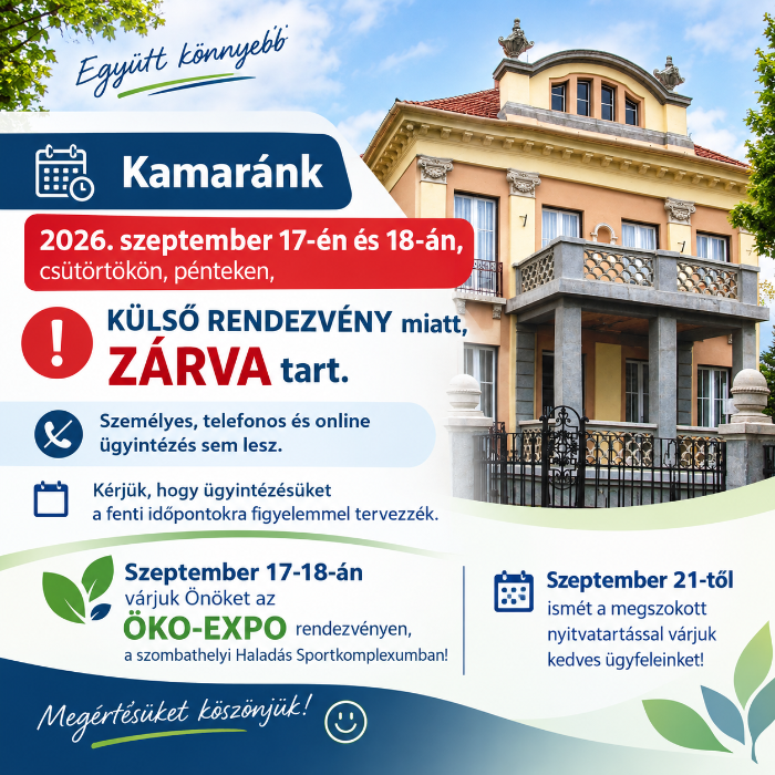 Felhívás! Zárva leszünk !